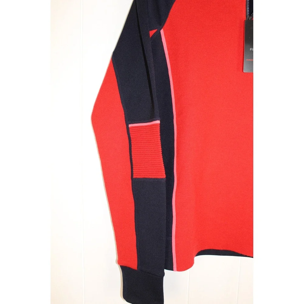 NWT Bogner Fire & Ice Babette NavyRed/Pink 1/4 Zip Mid Layer Sweater SZ Medium